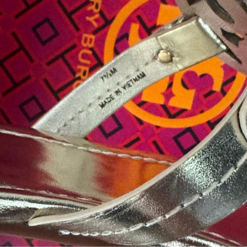 Tory Burch Miller Metallic Leather sandals In Sparkle Gold Brand New